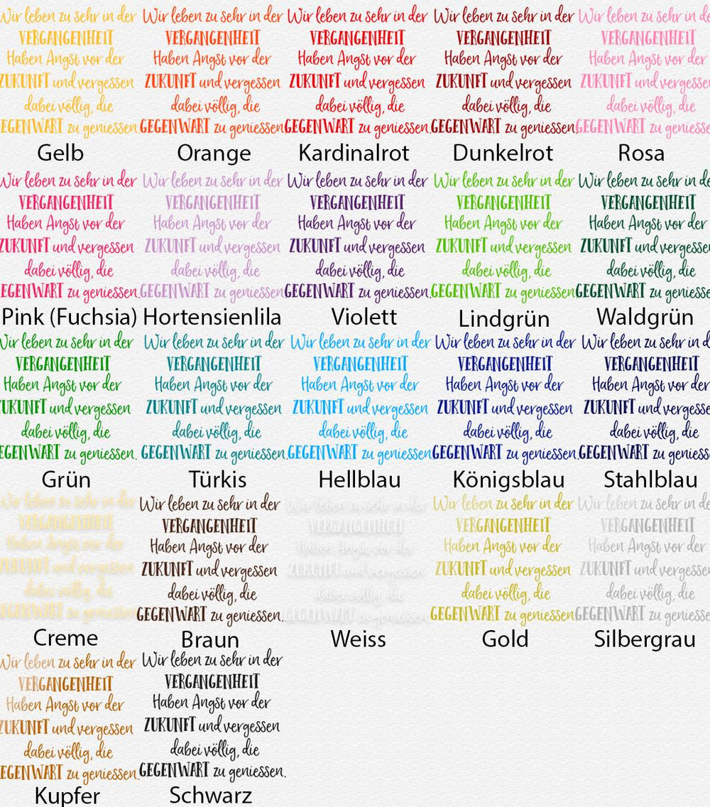 Wandtattoo Spruch - Wir leben in der Vergangenheit - Zukunft - Gegenwart | Inspirierender Wandaufkleber Wandspruch - Sunnywall - Individualität trifft Design
