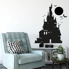 Wandtattoo Spukschloss – Mystisches Schlossmotiv mit Fledermäusen - Sunnywall - Individualität trifft Design