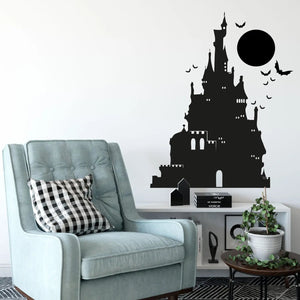 Wandtattoo Spukschloss – Mystisches Schlossmotiv mit Fledermäusen - Sunnywall - Individualität trifft Design