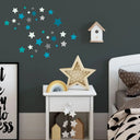Wandtattoo Sterne – Buntes A4 Sticker Set mit 2 Bögen in verschiedenen Größen - Sunnywall - Individualität trifft Design