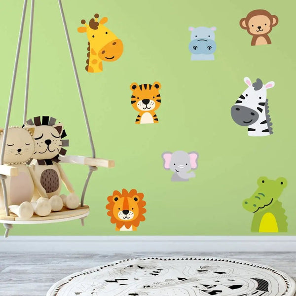 Wandtattoo Tiere Baby Kinderzimmer – niedliche Tierfreunde zum Verlieben - Sunnywall - Individualität trifft Design