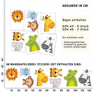 Wandtattoo Tiere Baby Kinderzimmer – niedliche Tierfreunde zum Verlieben - Sunnywall - Individualität trifft Design