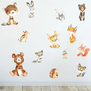 Wandtattoo Tiere Wald Kinderzimmer liebevolle Waldtiere als Deko - Sunnywall - Individualität trifft Design