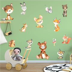 Wandtattoo Tiere Wald Kinderzimmer liebevolle Waldtiere als Deko - Sunnywall - Individualität trifft Design