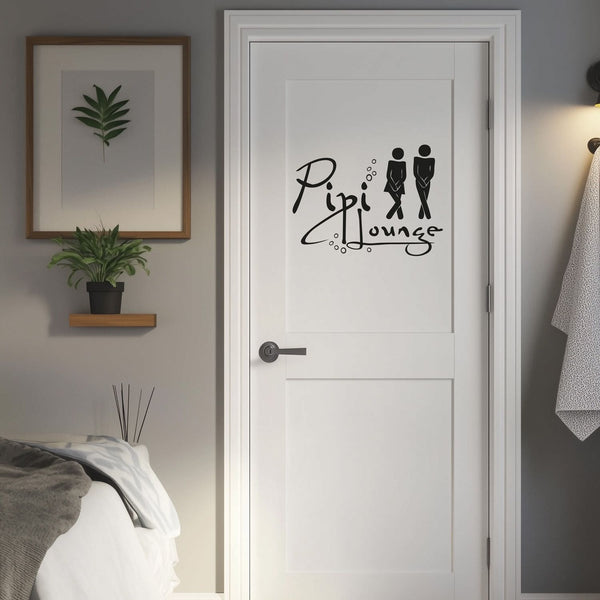 Wandtattoo Toilette Pipi Lounge – Witziger Schriftzug für WC-Tür oder Badezimmerwand - Sunnywall - Individualität trifft Design