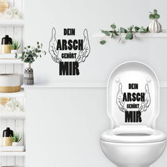 Wandtattoo Toilette Spruch – Lustiger Text fürs WC: „Dein Arsch gehört mir“ - Sunnywall - Individualität trifft Design
