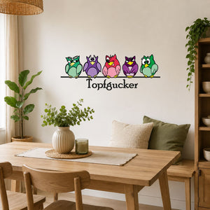Wandtattoo Topfgucker Eulen Küche – Lustiger Wandaufkleber mit Spruch - Sunnywall - Individualität trifft Design