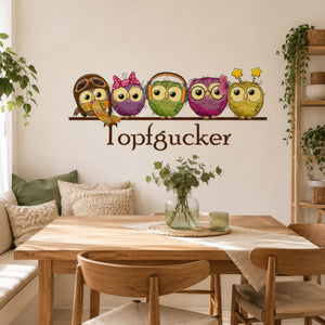 Wandtattoo Topfgucker Eulen Küche – Wandaufkleber – Sunnywall Sticker Set - Sunnywall - Individualität trifft Design