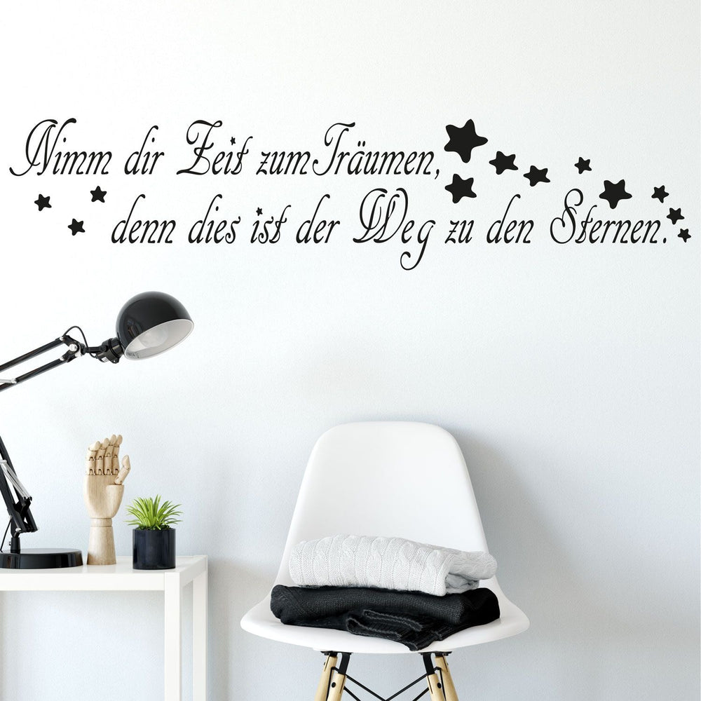 Wandtattoo Träume Nimm dir Zeit zum Träumen Zitat mit Sternen Deko - Sunnywall - Individualität trifft Design