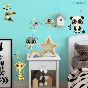 Wandtattoo Tropische Tiere Kinderzimmer Wandaufkleber Sticker Set - Sunnywall - Individualität trifft Design