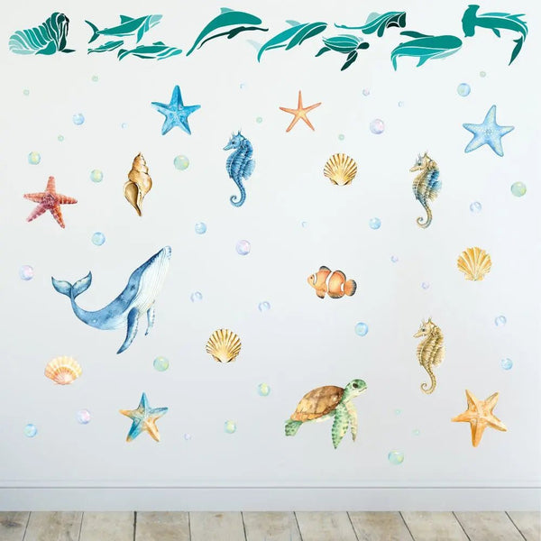 Wandtattoo Unterwasserwelt Kinderzimmer – Meerestiere Sticker Set für Jungen und Mädchen - Sunnywall - Individualität trifft Design