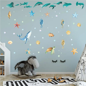 Wandtattoo Unterwasserwelt Kinderzimmer – Meerestiere Sticker Set für Jungen und Mädchen - Sunnywall - Individualität trifft Design
