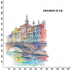 Wandtattoo Venedig Urban Sketching Aquarell | Stilvoller Aufkleber für den Wohnbereich - Sunnywall - Individualität trifft Design