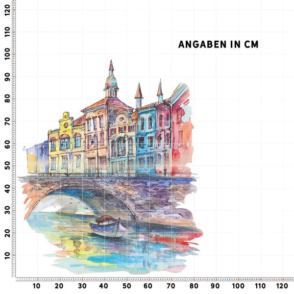 Wandtattoo Venedig Urban Sketching Aquarell | Stilvoller Aufkleber für den Wohnbereich - Sunnywall - Individualität trifft Design