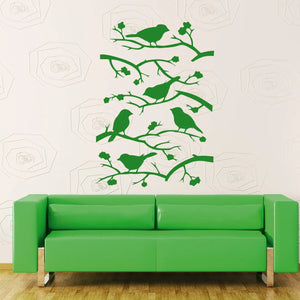 Wandtattoo Vögel auf Ast – Naturnahes Motiv mit Ästen & Blüten - Sunnywall - Individualität trifft Design