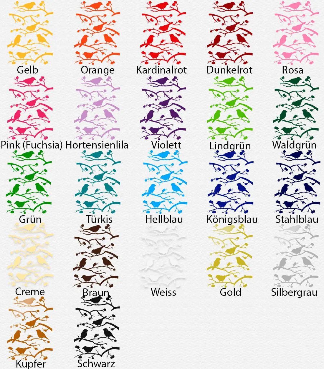 Wandtattoo Vögel auf Ast – Naturnahes Motiv mit Ästen & Blüten - Sunnywall - Individualität trifft Design