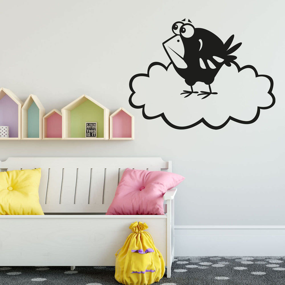 Wandtattoo Vogel mit Wolke – Ruhiges Naturmotiv für Flur, Schlafzimmer & Co. - Sunnywall - Individualität trifft Design