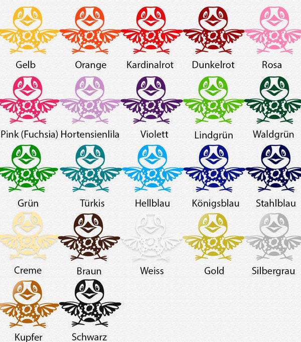 Wandtattoo Vogel Niedliches Tiermotiv für Kinderzimmer oder Flur - Sunnywall - Individualität trifft Design