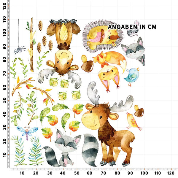 Wandtattoo Waldtiere Kinderzimmer – XXL Aufkleberset mit Fuchs, Reh & Waldfreunden - Sunnywall - Individualität trifft Design