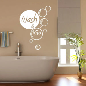 Wandtattoo Wash and Go – Moderner Schriftzug für Badezimmer & Gäste-WC - Sunnywall - Individualität trifft Design