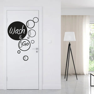 Wandtattoo Wash and Go – Moderner Schriftzug für Badezimmer & Gäste-WC - Sunnywall - Individualität trifft Design