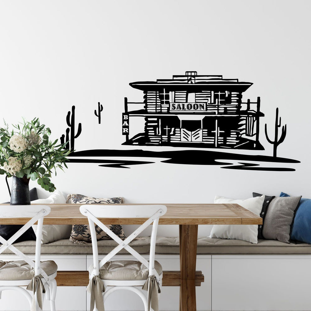 Wandtattoo Western Saloon Nostalgisches Wildwest-Motiv für echte Cowboys - Sunnywall - Individualität trifft Design