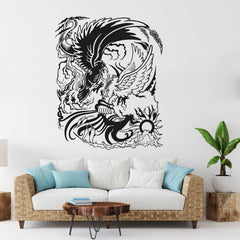 Wandtattoo Yin Yang Vogel – Kampf zwischen Licht und Dunkelheit | Symbolischer Wandaufkleber für Balance & Harmonie - Sunnywall - Individualität trifft Design