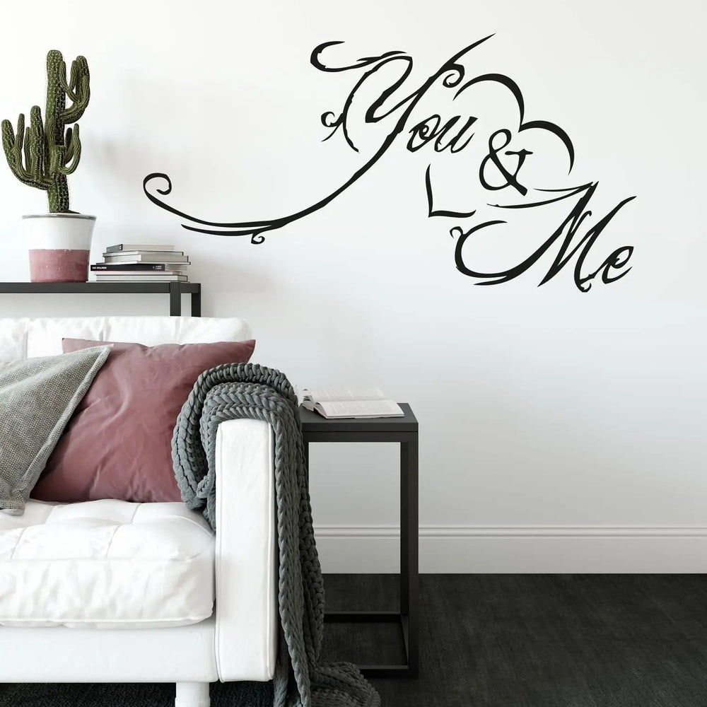 Wandtattoo You and Me – Schlichter Liebes-Schriftzug für dein Zuhause - Sunnywall - Individualität trifft Design
