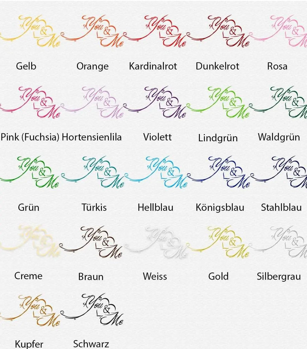Wandtattoo You and Me – Schlichter Liebes-Schriftzug für dein Zuhause - Sunnywall - Individualität trifft Design