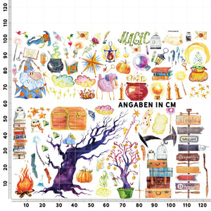 Wandtattoo Zauberer Kinderzimmer – Buntes Hexen- und Zauber-Set zum Träumen & Dekorieren - Sunnywall - Individualität trifft Design