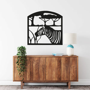 Wandtattoo Zebra Savanne Afrikanische Landschaft mit Serengeti Flair - Sunnywall - Individualität trifft Design