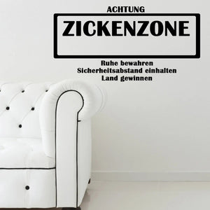 Wandtattoo Zickenzone Türaufkleber frecher Spruch fürs Jugendzimmer - Sunnywall - Individualität trifft Design