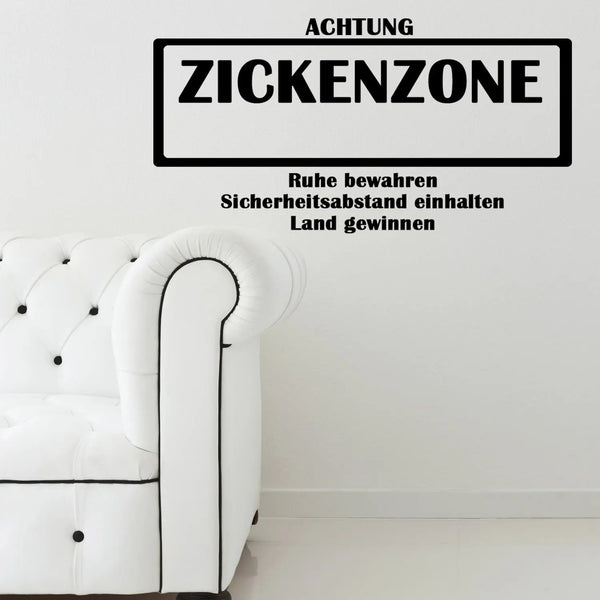 Wandtattoo Zickenzone Türaufkleber frecher Spruch fürs Jugendzimmer - Sunnywall - Individualität trifft Design