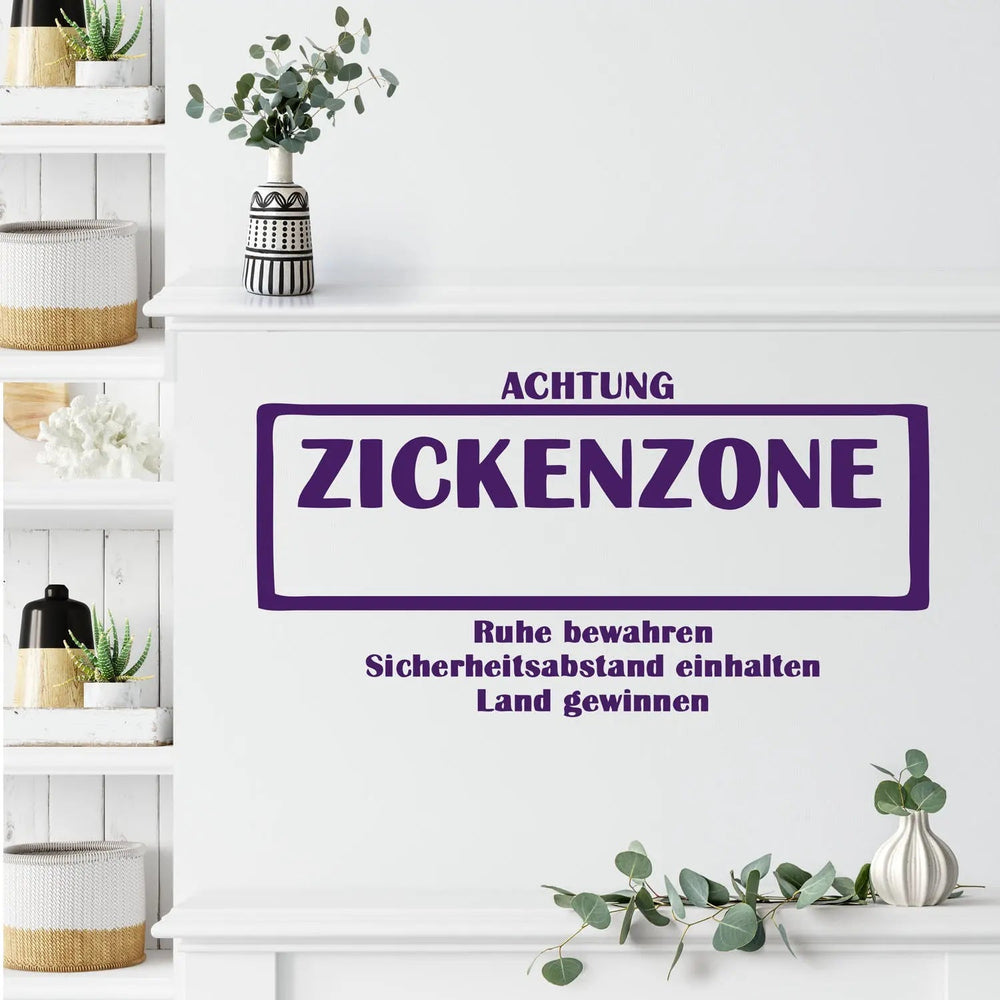 Wandtattoo Zickenzone Türaufkleber frecher Spruch fürs Jugendzimmer - Sunnywall - Individualität trifft Design