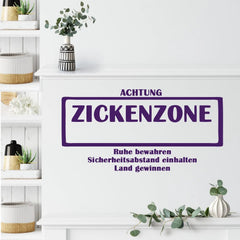 Wandtattoo Zickenzone Türaufkleber frecher Spruch fürs Jugendzimmer - Sunnywall - Individualität trifft Design