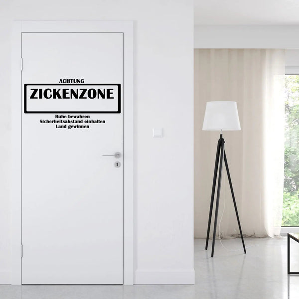 Wandtattoo Zickenzone Türaufkleber frecher Spruch fürs Jugendzimmer - Sunnywall - Individualität trifft Design
