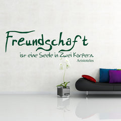 Wandtattoo Zitat Freundschaft – Eine Seele in zwei Körpern - Sunnywall - Individualität trifft Design