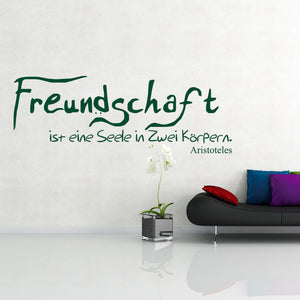 Wandtattoo Zitat Freundschaft – Eine Seele in zwei Körpern - Sunnywall - Individualität trifft Design