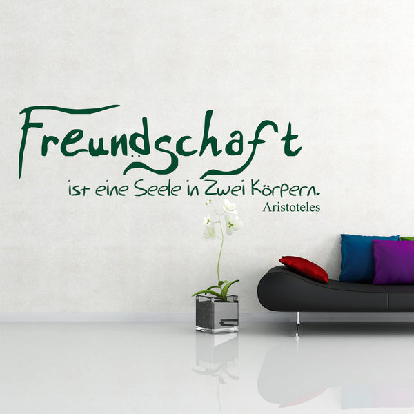 Wandtattoo Zitat Freundschaft – Eine Seele in zwei Körpern - Sunnywall - Individualität trifft Design