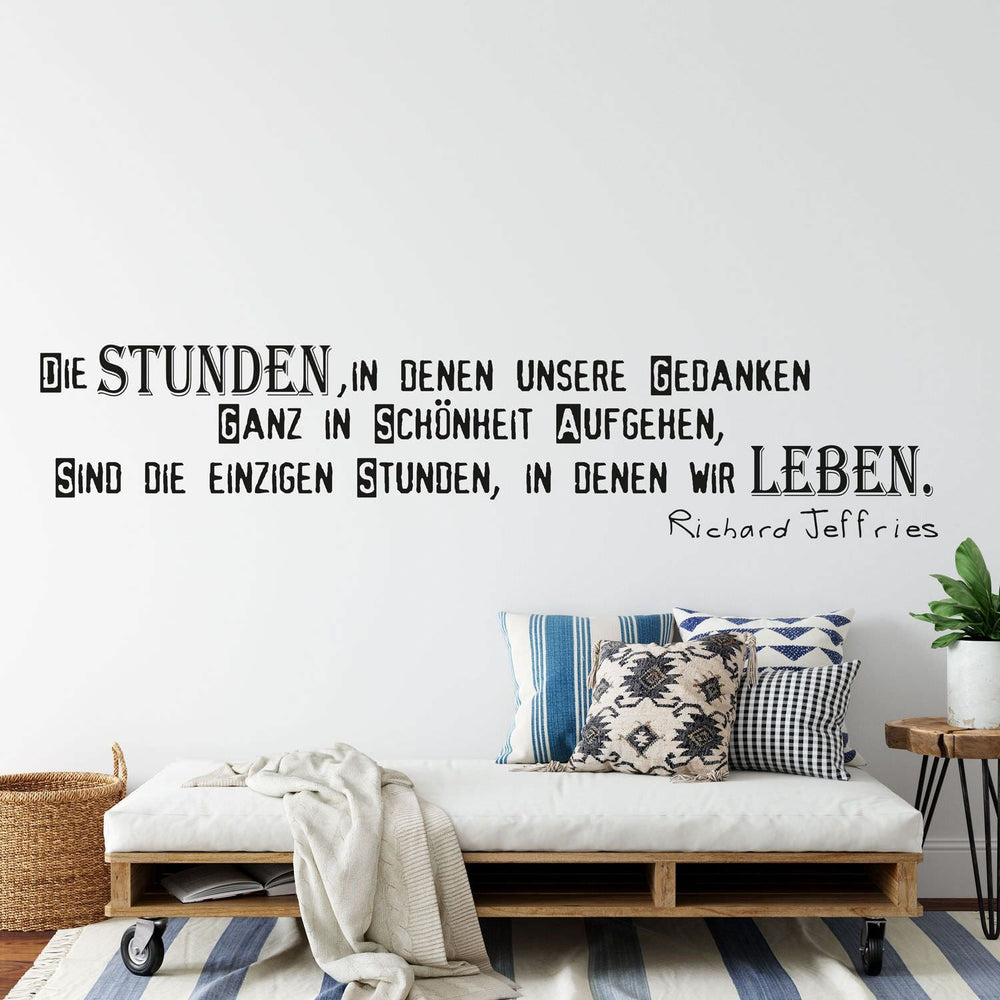 Wandtattoo Zitat Jeffries – Es sind nicht die Jahre, sondern die Stunden - Sunnywall - Individualität trifft Design
