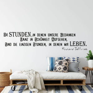 Wandtattoo Zitat Jeffries – Es sind nicht die Jahre, sondern die Stunden - Sunnywall - Individualität trifft Design