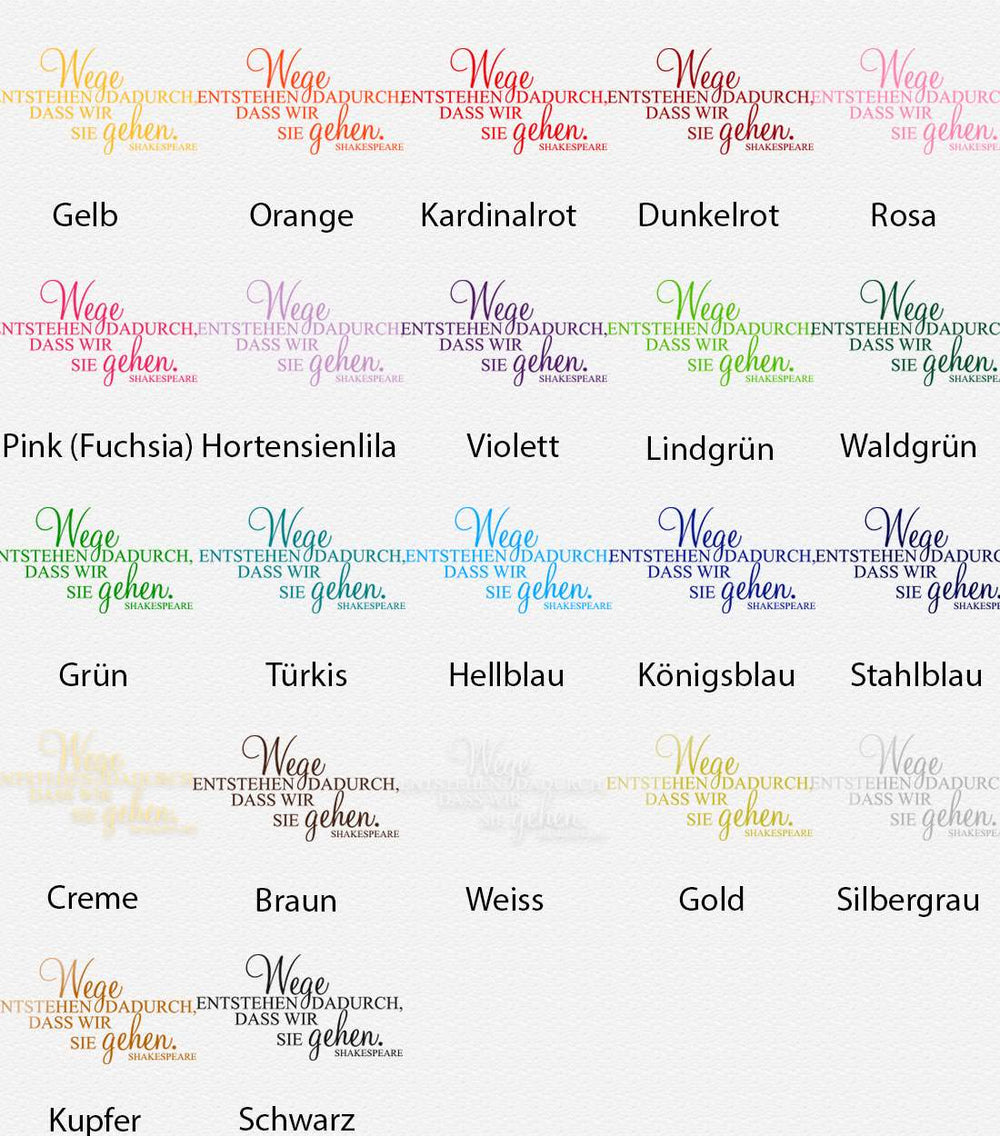 Wandtattoo Zitat Wege Shakespeare – Wege entstehen dadurch dass wir sie gehen - Sunnywall - Individualität trifft Design