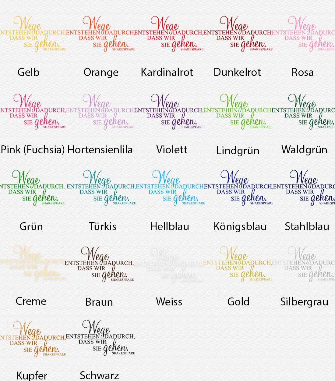 Wandtattoo Zitat Wege Shakespeare – Wege entstehen dadurch dass wir sie gehen - Sunnywall - Individualität trifft Design