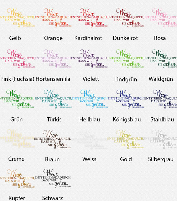 Wandtattoo Zitat Wege Shakespeare – Wege entstehen dadurch dass wir sie gehen - Sunnywall - Individualität trifft Design
