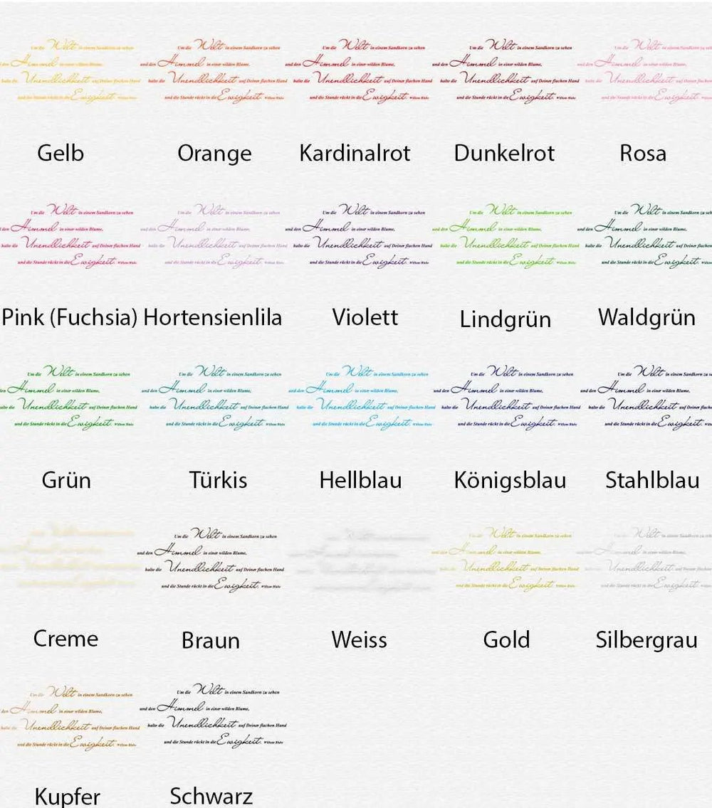 Wandtattoo Zitat William Blake – Um die Welt in einem Sandkorn zu sehen - Sunnywall - Individualität trifft Design