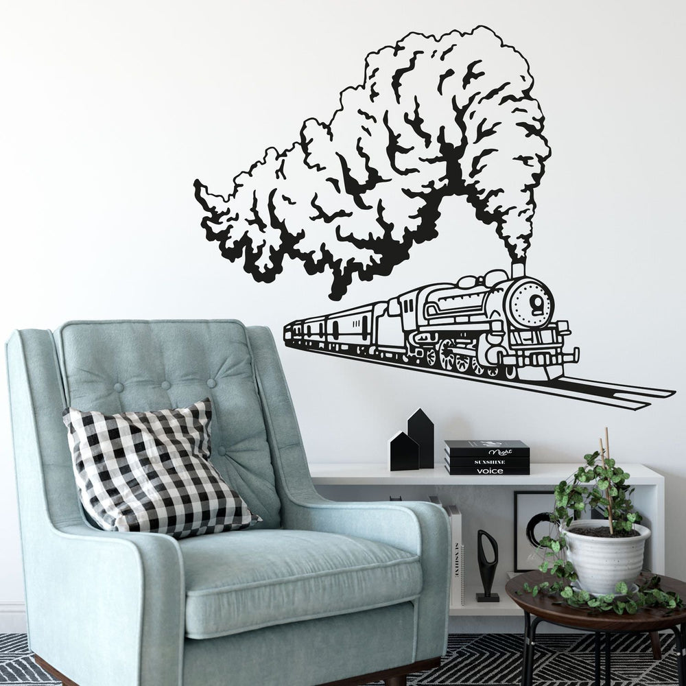 Wandtattoo Zug Kinderzimmer – Realistischer Eisenbahnzug mit Lok und Waggon - Sunnywall - Individualität trifft Design