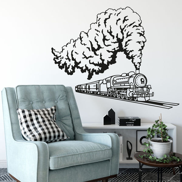 Wandtattoo Zug Kinderzimmer – Realistischer Eisenbahnzug mit Lok und Waggon - Sunnywall - Individualität trifft Design