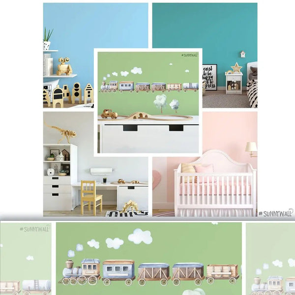 Wandtattoo Zug Kinderzimmer Wandaufkleber Set - Sunnywall - Individualität trifft Design