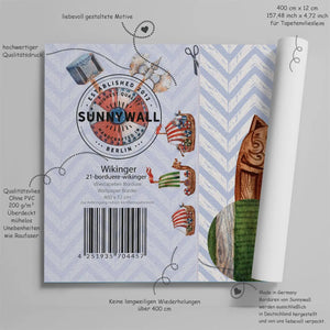 Wikinger Bordüre Vliestapete Kinderzimmer - Sunnywall - Individualität trifft Design