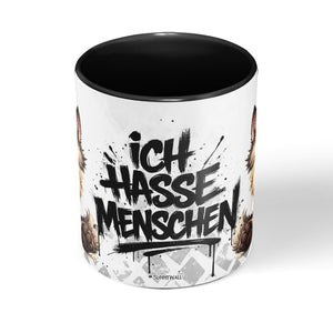 Wolf Tasse „Ich hasse Menschen“ – Lustige Kaffeetasse - Sunnywall - Individualität trifft Design